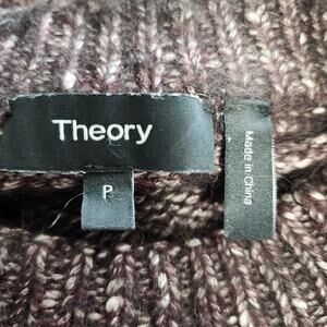 Theory Speckled Crew Wool Alpaca Blend Sweater Brown Size Petite